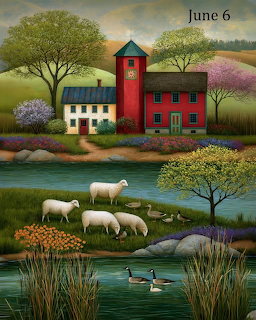 Farm Scene with Sheep