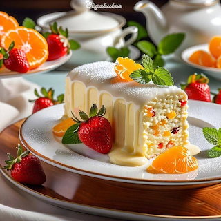 White Layered Cake Fruit