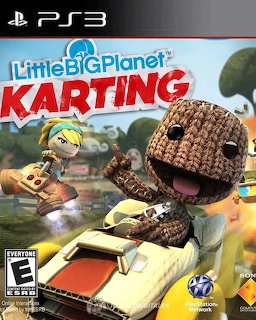 LittleBigPlanet Karting PS3 cover art with Sackboy characters in karts