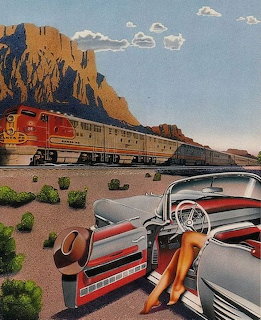 Train and Classic Car