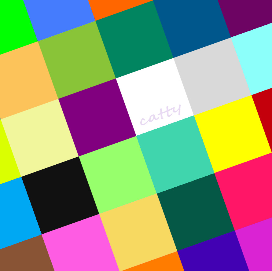 Grid of colorful square blocks in bright rainbow colors arranged in rows and columns