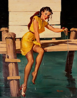 Pin-Up Woman on Dock