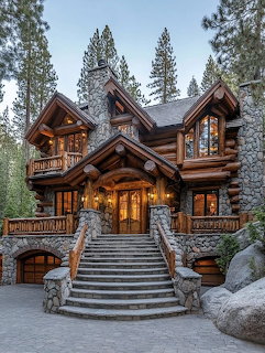 Rustic Mountain Log Cabin