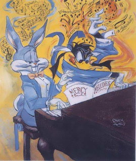 Bugs Bunny and Daffy Duck at Piano