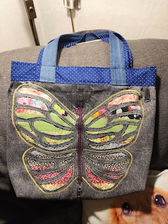 Patchwork Butterfly Tote Bag