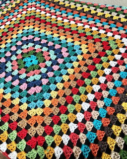 Colorful Granny Square Crochet Blanket
