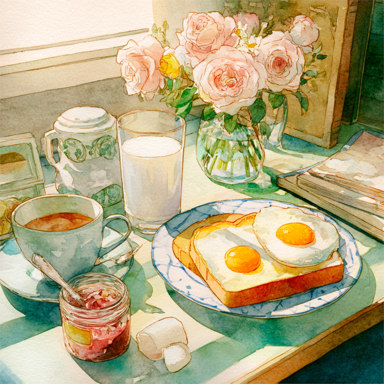 Sunlit Breakfast Table