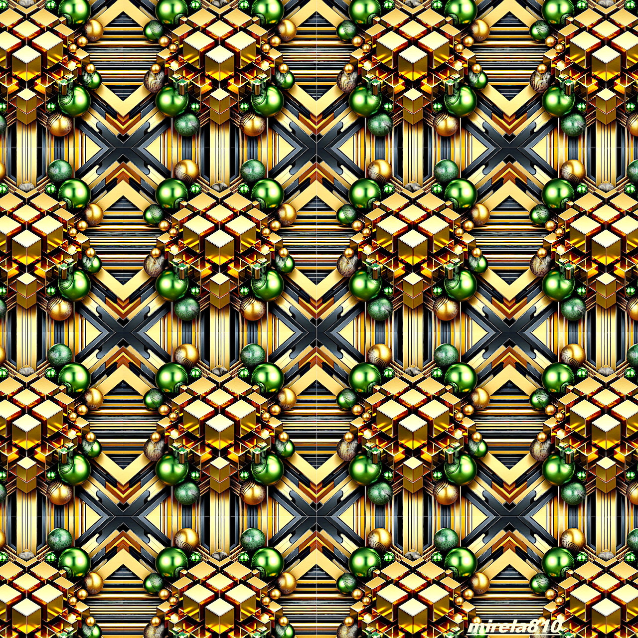 Golden Geometric Mandala Pattern