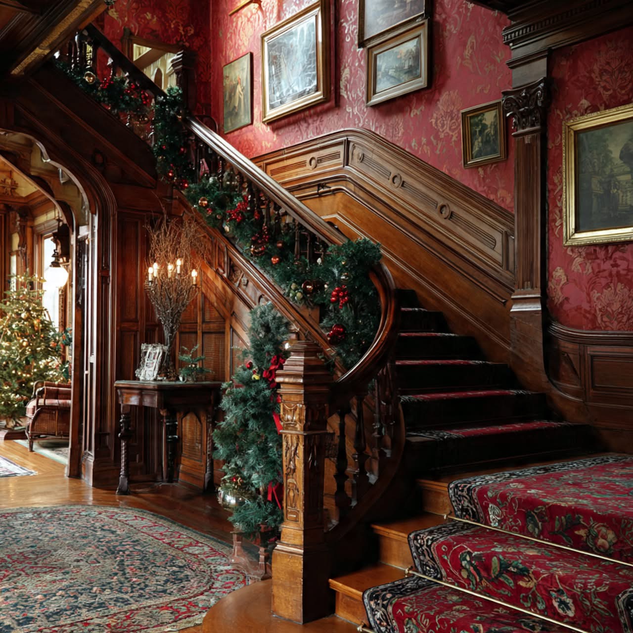 Christmas Antique Staircase