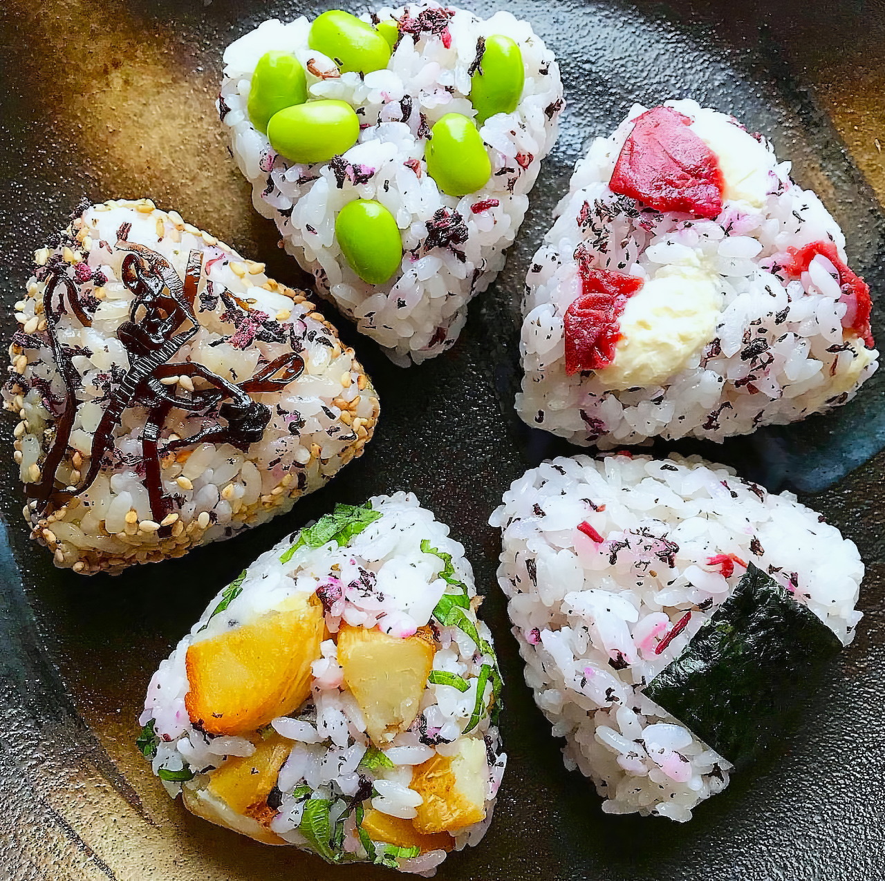 Heart-Shaped Rice Balls with Toppings