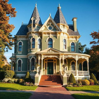 Victorian Mansion with Turrets