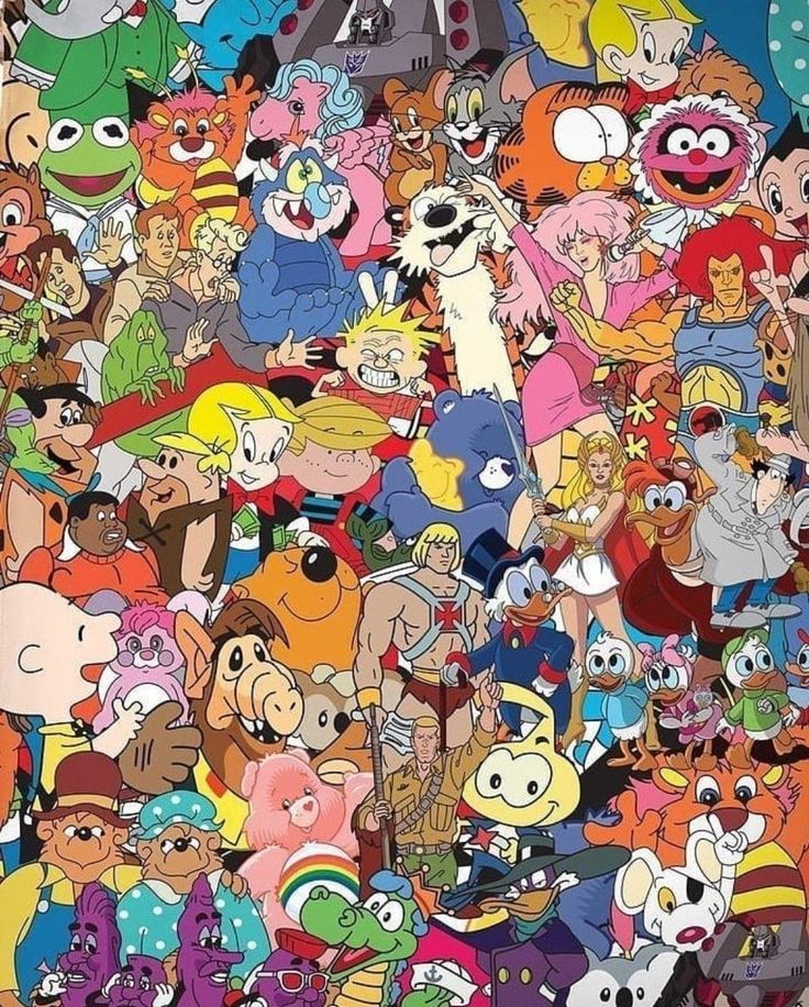 Cartoon Character Collage