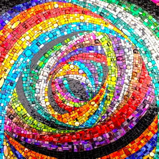 Rainbow Spiral Mosaic Art