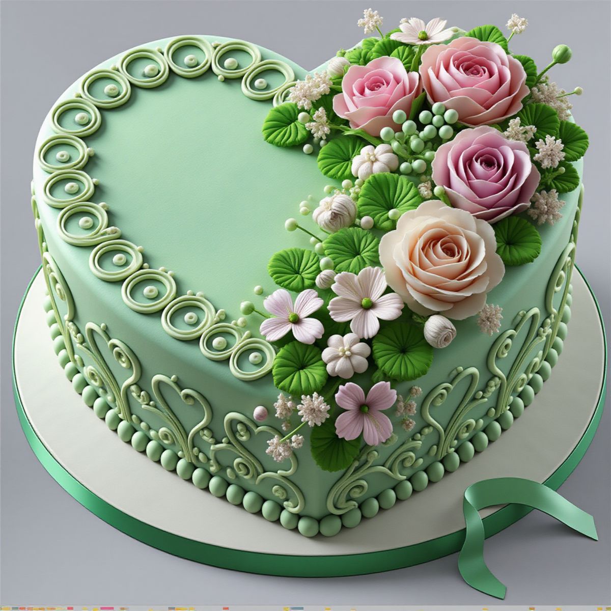 Floral Heart Cake