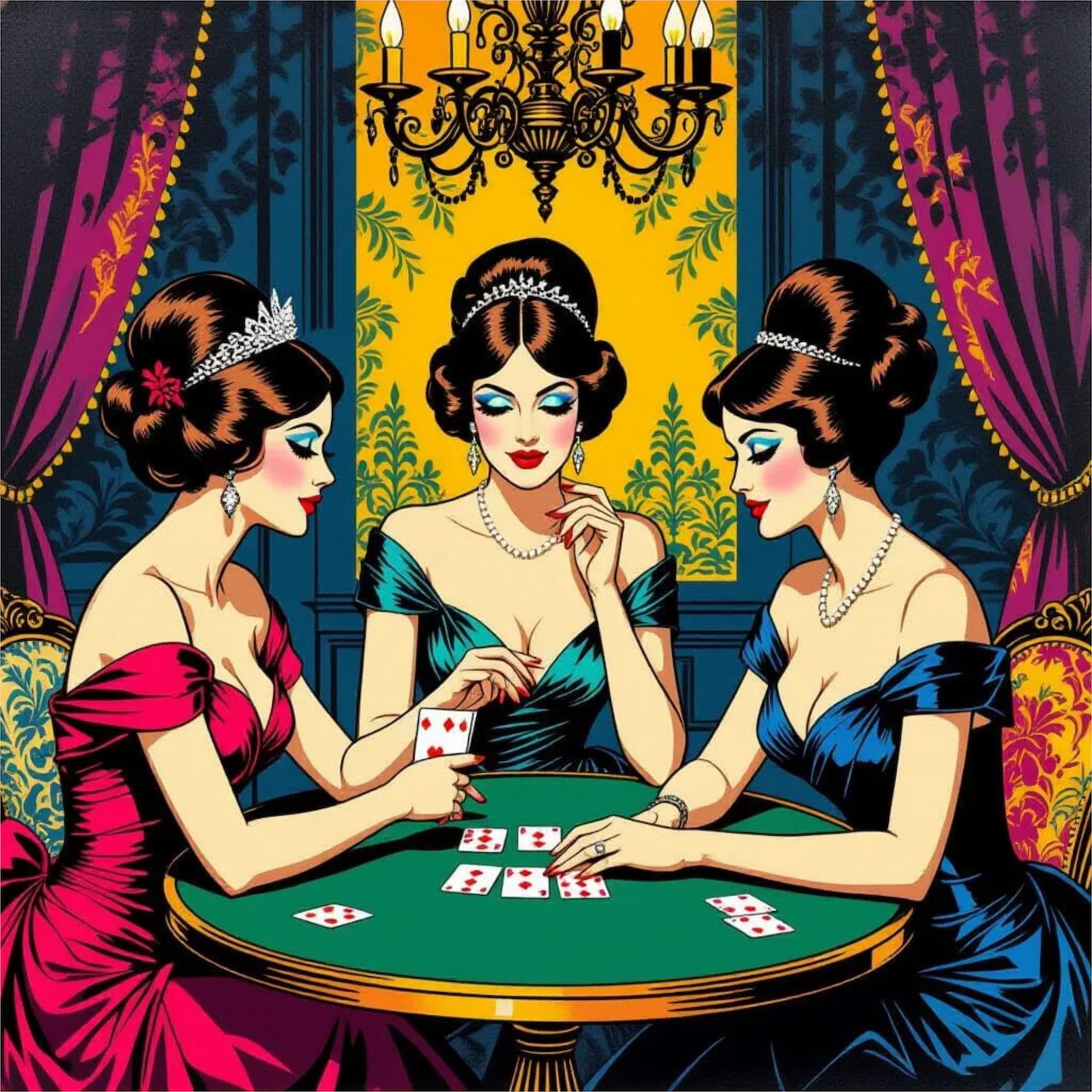 Ladies Playing Cards Vintage