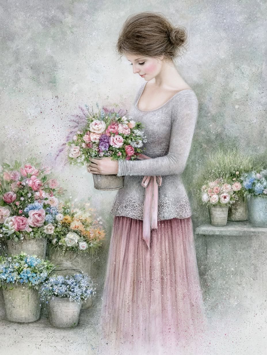 Vintage Floral Woman