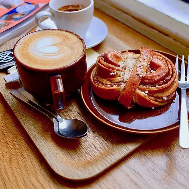 Coffee and Cinnamon Roll