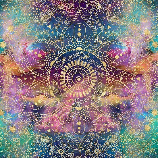 Watercolor Hamsa Mandala