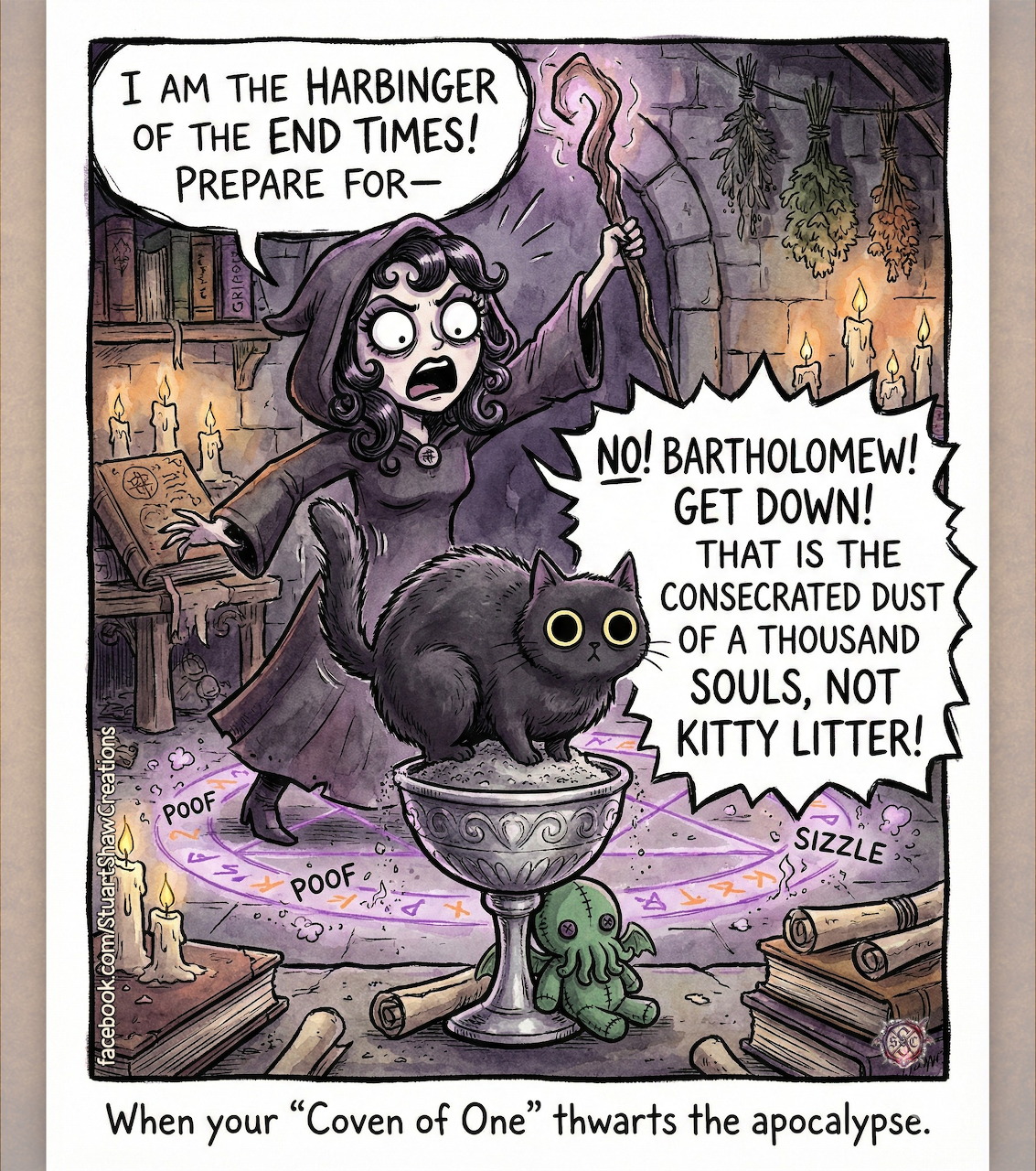 Dark surreal illustration of a Lovecraftian-style cat with eerie features