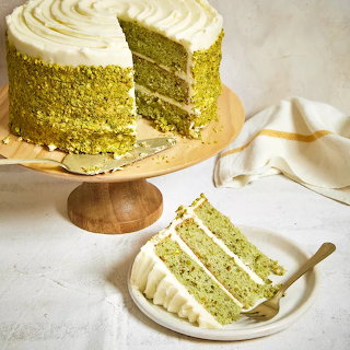 Pistachio Layer Cake Slice