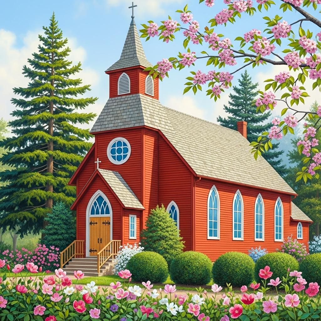 Red Country Church Garden
