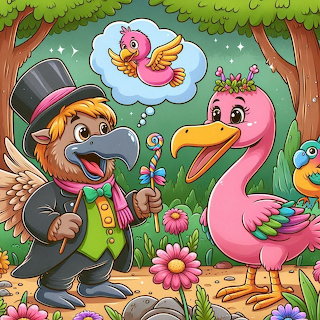 Cartoon Bird Magician