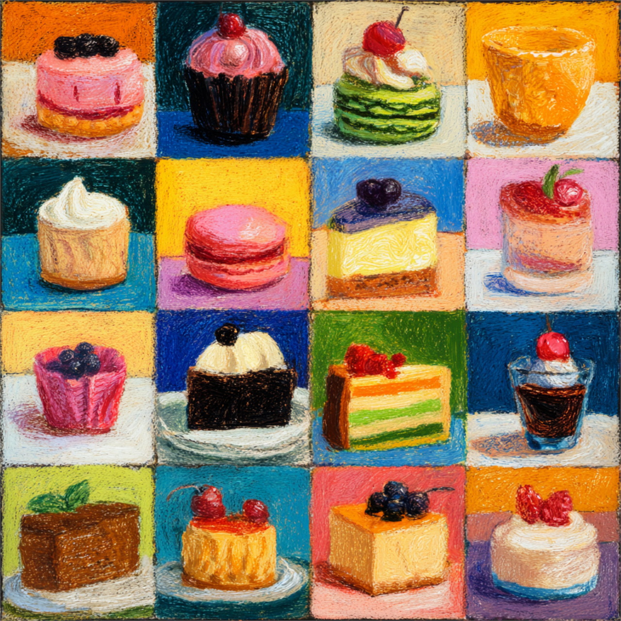 Dessert Grid Painting