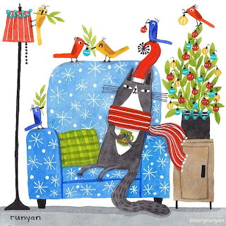 Christmas Cat Illustration