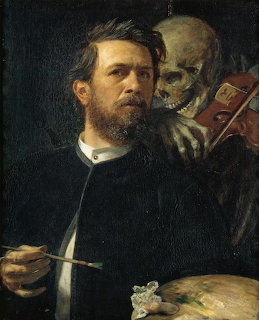 Self Portrait with Death Playing Fidle