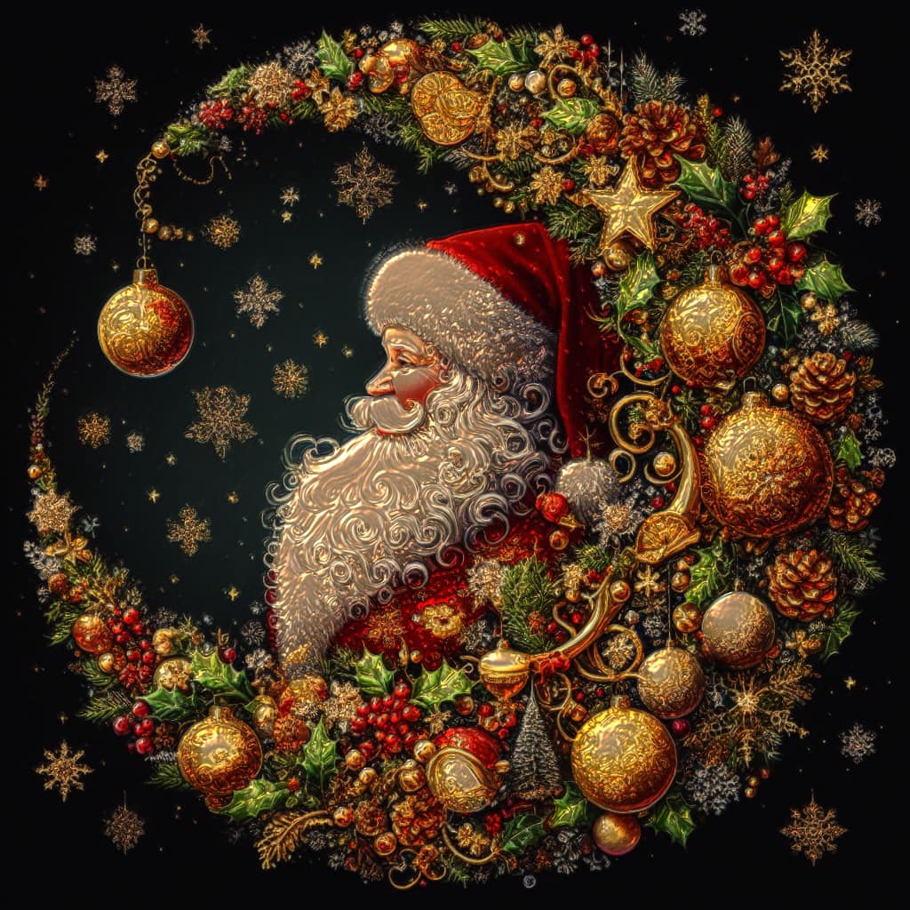 Santa Christmas Wreath