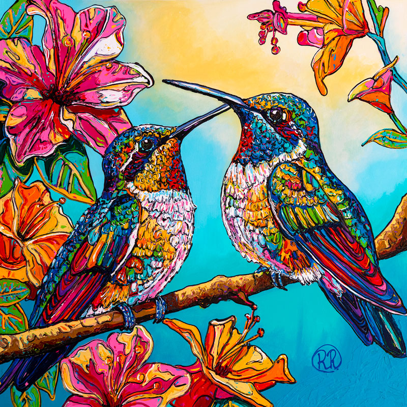 Hummingbirds and Flowers