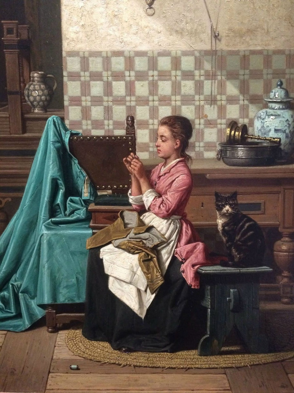 Classical portrait painting attributed to Charles Joseph Grips