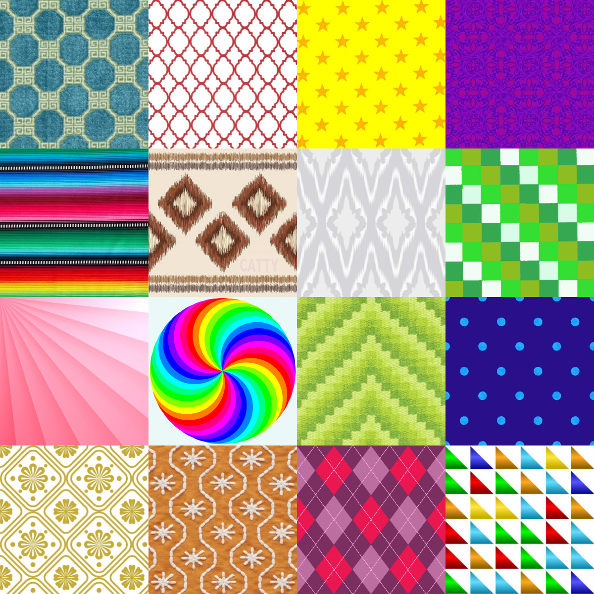 Colorful Pattern Patchwork Grid