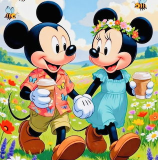 Mickey and Minnie Morning Coffee