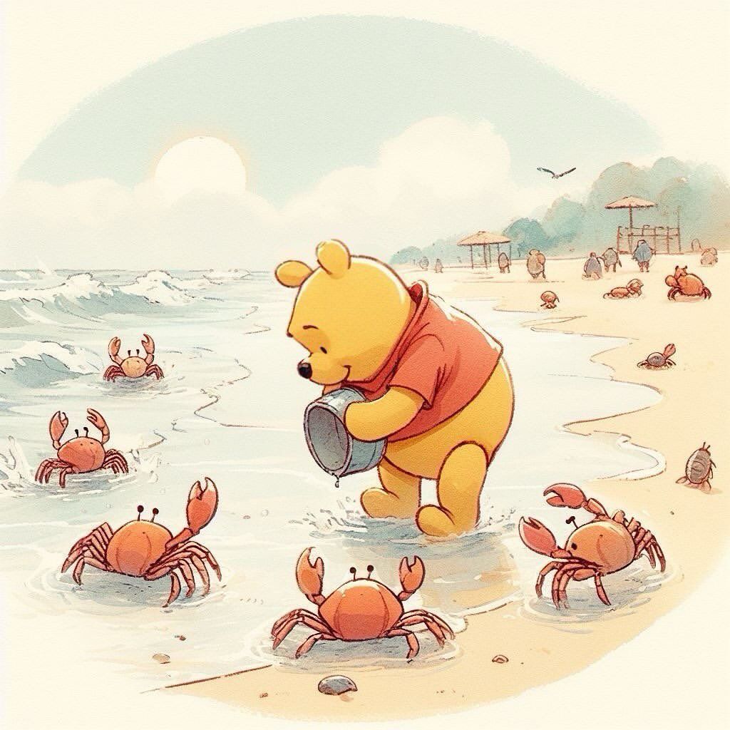 Pooh on the Beach