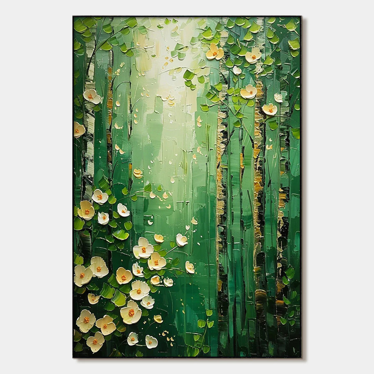 Impasto Forest Flowers