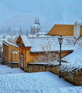 Prague in Winter Snow