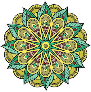 Teal and Gold Mandala