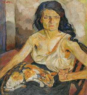 Woman with Sleeping Cat