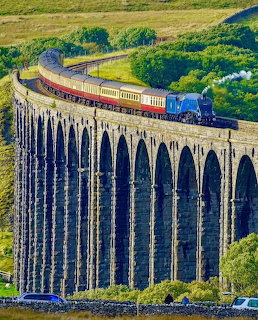 Steam Train on Stone Viaduct