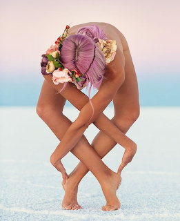 Yoga Pose with Flower Crown
