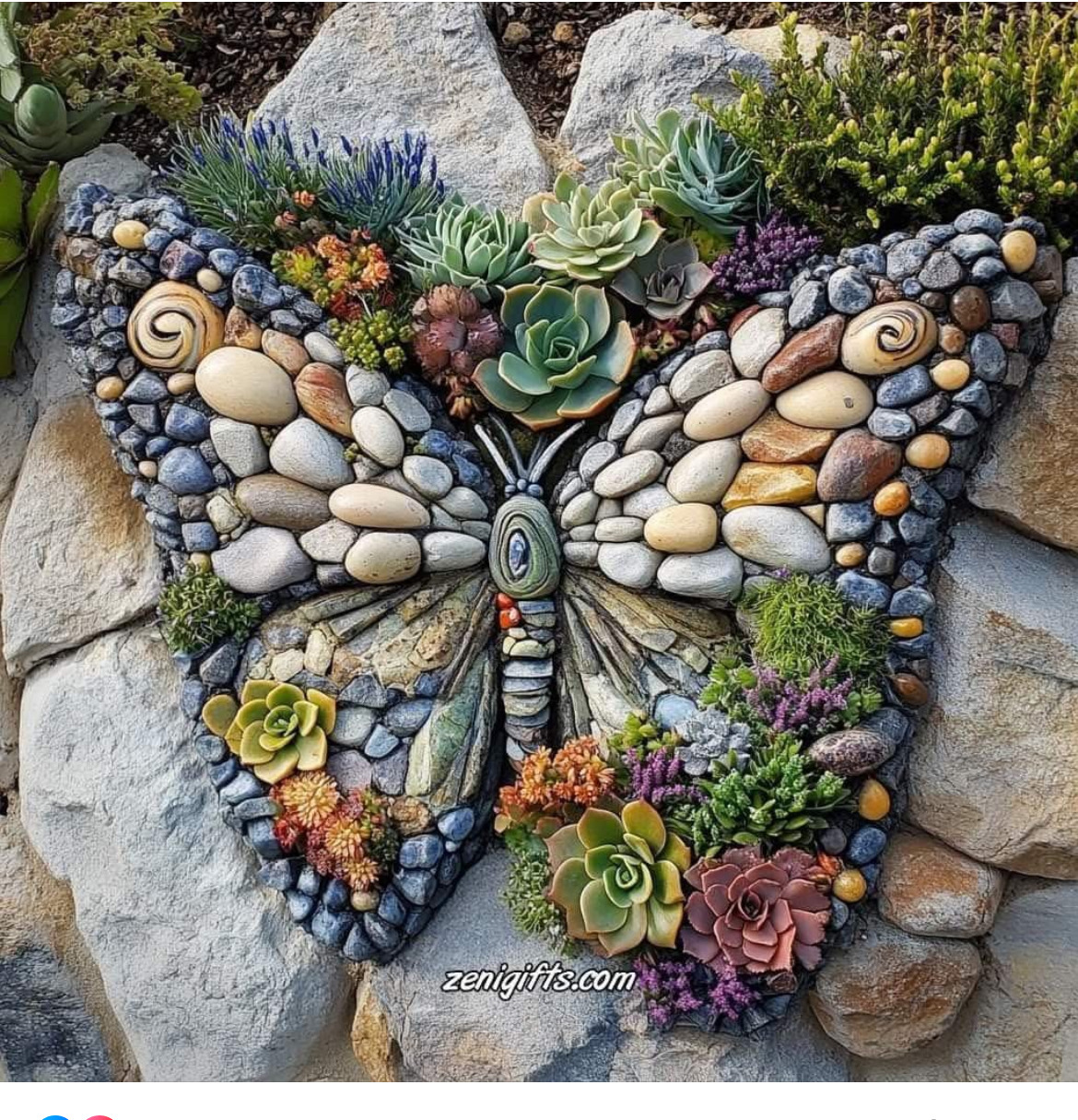 Stone Butterfly Mosaic