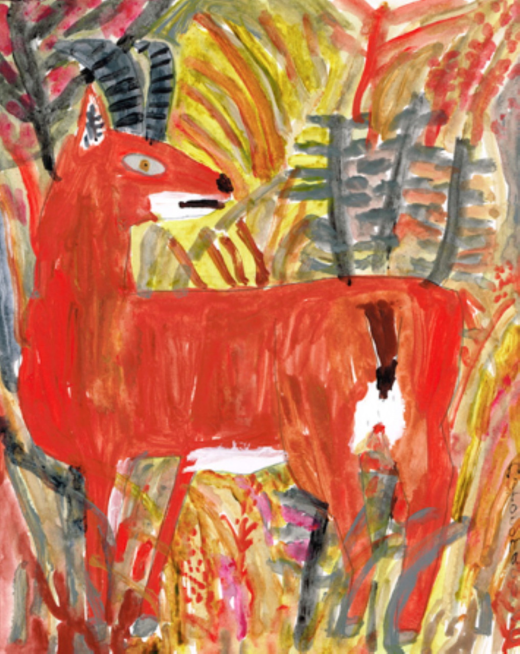 Goat Painting by Miroco Machiko