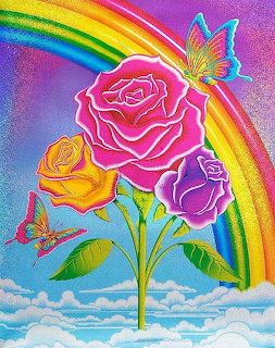 Rainbow Roses and Butterfly