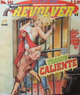 Vintage Western comic book cover featuring a cowboy grabing a blonde woman in front of saloon doors