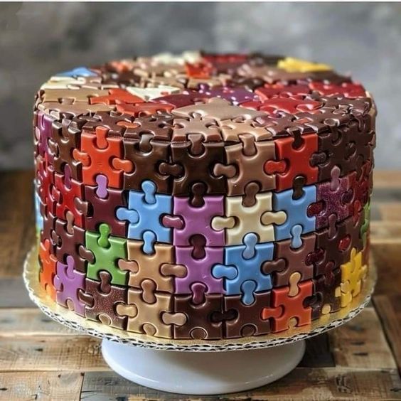 Jigsaw Puzzle Piece Cake