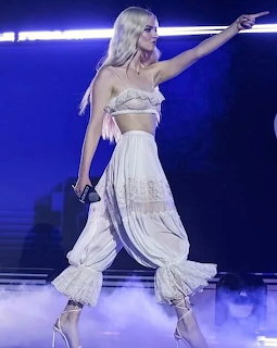 Blonde Singer Performing