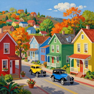 Colorful Village Street