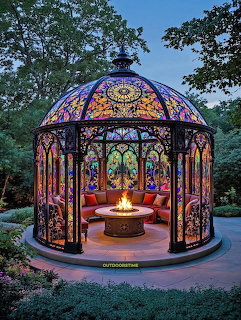 Stained Glass Gazebo at Dusk