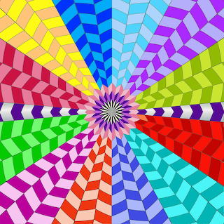 Rainbow Geometric Spiral Pattern